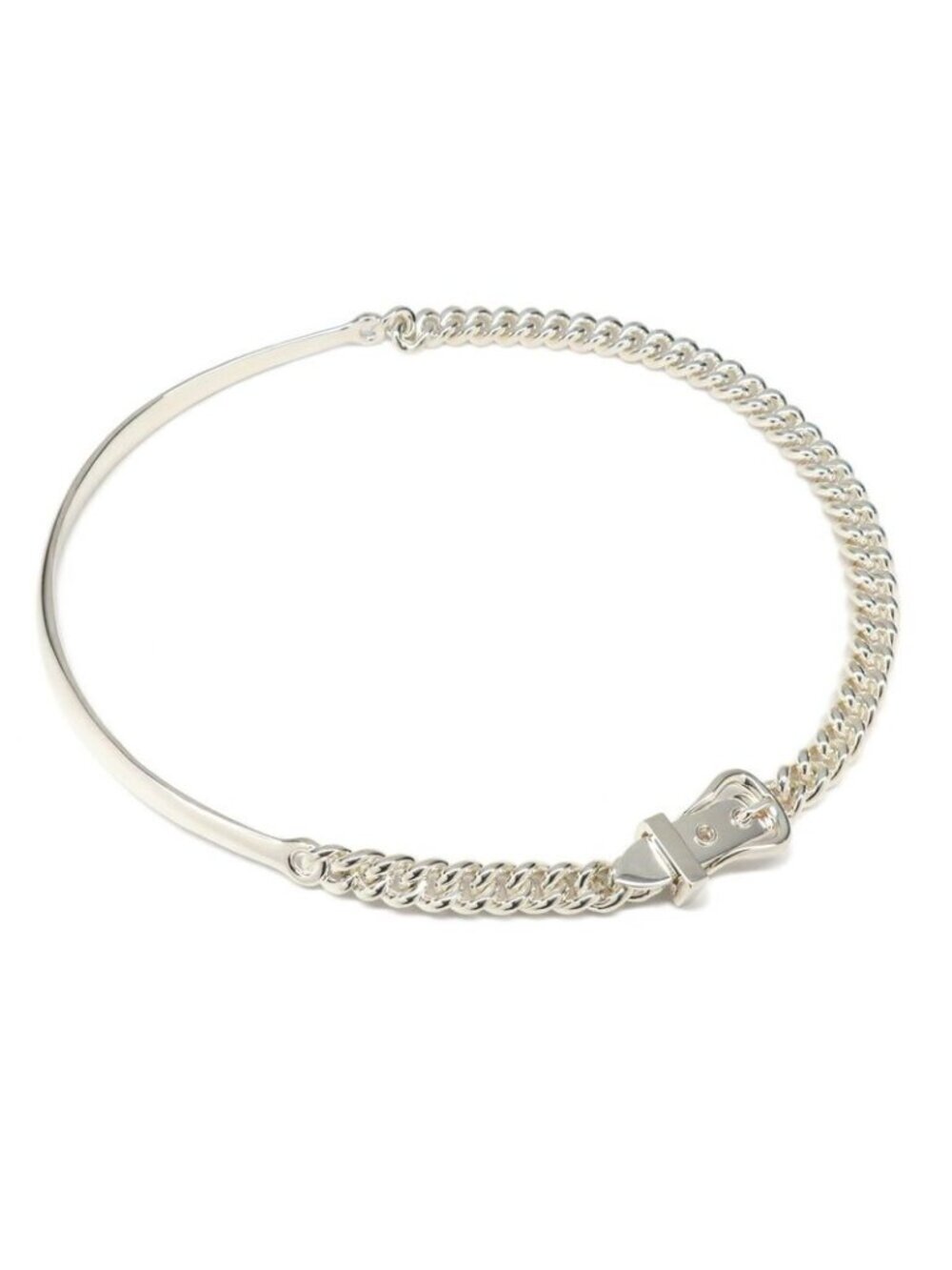 Hermes Necklace Boucle Series Inflexible PM 40 Silver